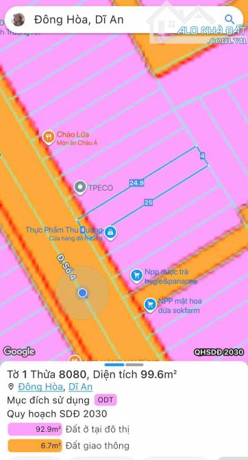 CG- Lô đất MT đường Trần Quốc Toản nối dài... Thuộc KTĐC Đông Hoà, TPHCM. 100M2 chỉ 4.3 TỶ - 2