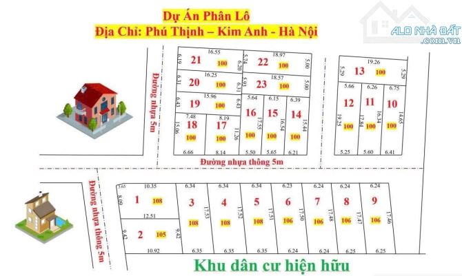 Tầm 20tr hơn 1m2 phân lô F0 phú thịnh kim anh sóc sơn - 2