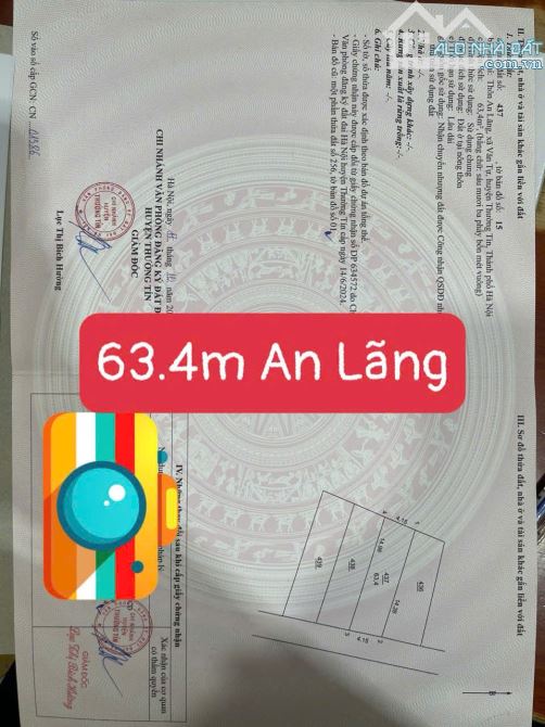 💢63m_An Lãng_Văn Tự_Thường Tín 🚘Oto đỗ cửa💲giá 2,5tỷ  **Diện tích : 63.4m **MT: 4,15m - 2