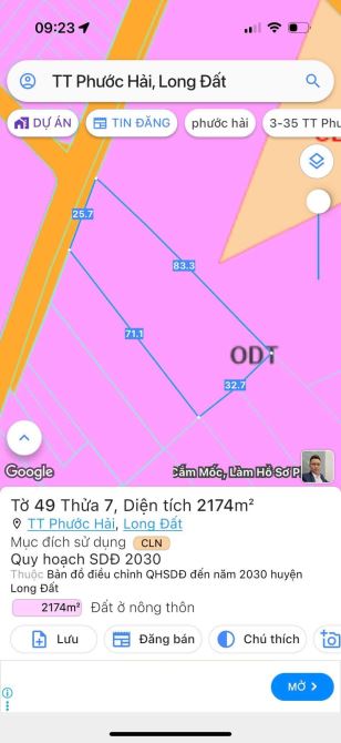 BÁN ĐẤT XÃ PHƯỚC HẢI- TP HỒ CHÍ MINH ; CÁCH BIỂN PHƯỚC HẢI CHỈ 4KM 🌈DT 2179m2 - 200tc - 3
