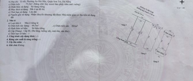 Nhà 3 tầng đường Tạ Mỹ Duật, Sơn Trà gần Nguyễn Công Trứ. Kết cấu nhà 4PN - 5