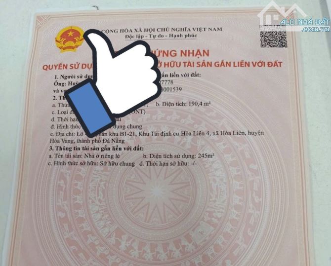 Cần tiền bán gấp Biệt thự 3 tầng MT đường 5m5 Hoà Liên 4 - 6