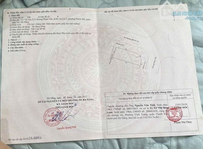 CẦN BÁN LÔ GÓC SÁT BIỂN GIÁ TỐT NHẤT KHU VỰC ĐƯỜNG NGUYỄN ĐỨC AN 110M ( 16 TỈ )