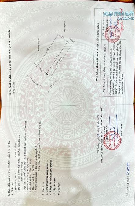 🍀Bán lô góc mặt đường Thành Tô, Tràng Cát, Hải An, Hải Phòng - Dtmb: 61,16m2, ngang 4,5m,