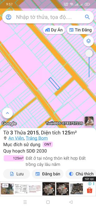 Bán đất An Viễn, Trảng Bom, ngay KCN Giang Điền, 5x25m, giá chỉ 10tr/m2