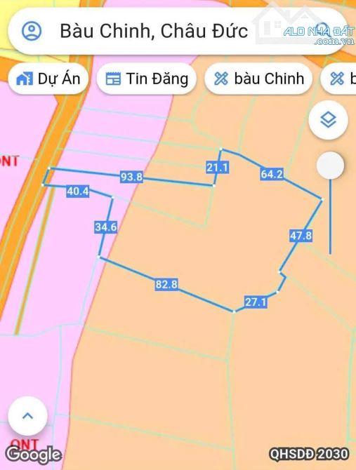 Bán khoảng 7 sào 5 (7499m2) đất xã Bàu Chinh, huyện Châu Đức, BRVT.