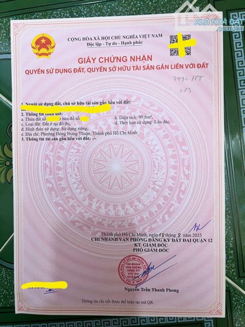 BÁN ĐẤT TÂN THỚI NHẤT QUẬN 12- 4,5*23 FULL THỔ GẦN KHU 38 HECTA- CHỈ 7,5 TỶ- SHR - 1