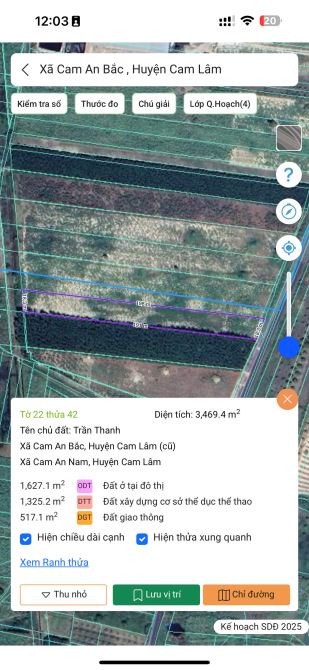 Bán đất 3469m mặt tiền Lập Định Suối Môn Cam Cam An Bắc, Cam Lâm, Khánh hòa 17.34 tỷ (chỉ - 1