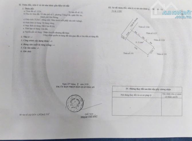 Bán đất ngõ 62 Cát Khê – Tràng Cát diện tích 51,6m2 ngõ rộng 2,5m giá chỉ 1 Tỷ300tr. - 1