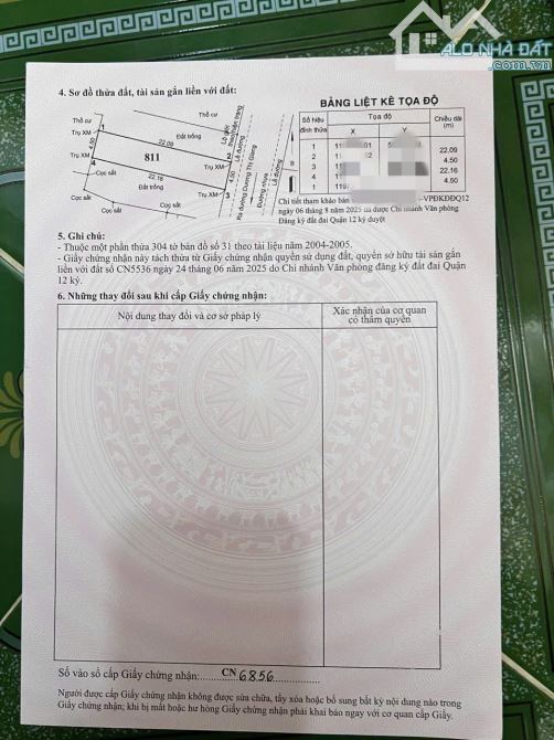 BÁN ĐẤT TÂN THỚI NHẤT QUẬN 12- 4,5*23 FULL THỔ GẦN KHU 38 HECTA- CHỈ 7,5 TỶ- SHR - 2