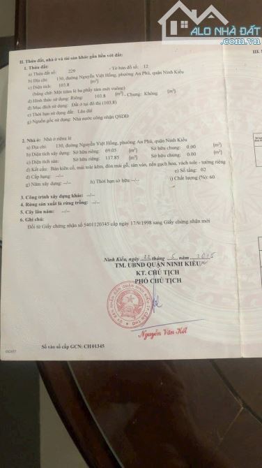 Bán nhà cấp 4 mặt tiền Nguyễn Việt Hồng dt đẹp 5.3x19.45 vuông vức full thổ cư giá tốt - 2