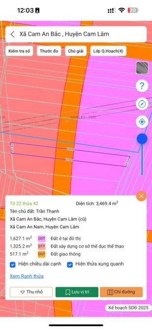 Bán đất 3469m mặt tiền Lập Định Suối Môn Cam Cam An Bắc, Cam Lâm, Khánh hòa 17.34 tỷ (chỉ - 2