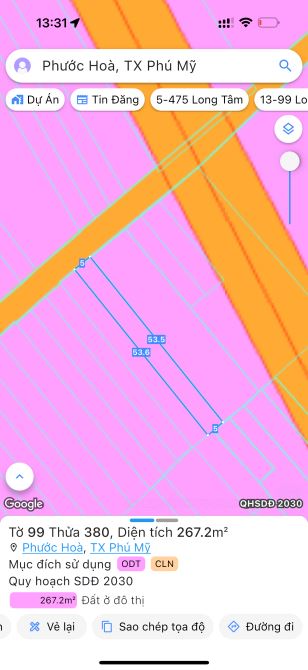 DT: 5x53 Giá 2.2 tỷ, ĐẦU TƯ PHÚ MỸ THÌ XEM LÔ NÀY,LÔ ĐẤT ĐẸP, PHƯỚC HOÀ, TP PHÚ MỸ . - 2