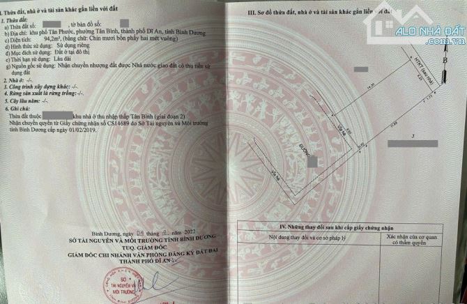 Đất KDC Lê Phong Tân Bình, gần ngã tư Chiêu Liêu, phường Tân Bình, TP Dĩ An - 3
