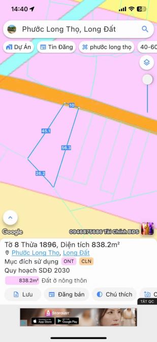 BÁN ĐẤT NGAY TL997 KHU CÔNG NGHIỆP ĐẤT ĐỎ - ĐƯỜNG NHỰA DÂN CƯ 10X47M 80TC GIÁ 1,35TY - 6