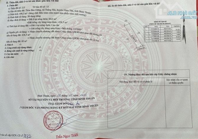 Bán 1000m2 đất gần quốc lộ 55 xã Thắng Hải, Hàm Tân, Bình Thuận. - Ngang 20m dài 50m - 6