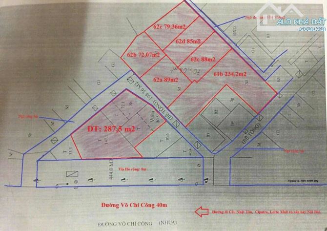 Đất mặt Võ Chí Công, Tây Hồ 213tr/m2 vỉa hè kinh doanh giá đầu tư