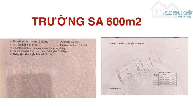 BÁN ĐẤT MẶT TIỀN ĐƯỜNG TRƯỜNG SA, NGŨ HÀNH SƠN, VIEW BIỂN