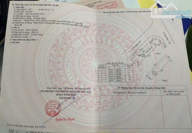 Bán nhà góc 2 mt đường Xuân thuỷ và tú xương dt 182m2 giá 11.9 tỷ