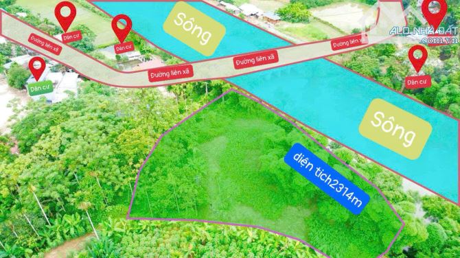 LÔ ĐẤT NGHỈ DƯỠNG VIEW SÔNG 2314M 400 THỔ CƯ, CÁCH QUỐC LỘ 12KM  ,GIÁ 1.X TỶ SIÊU ĐẸP