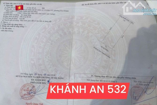 BÁN ĐẤT MẶT TIỀN ĐƯỜNG KHÁNH AN 8-KHU 532- HOÀ KHÁNH NAM-LIÊN CHIỂU