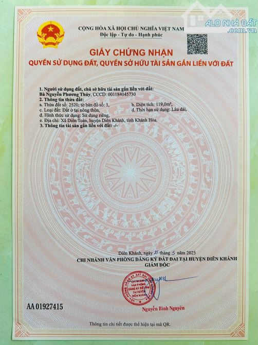 Cần Bán nhà TĐC Diên Toàn - Diên Khánh - Khánh Hoà - 10