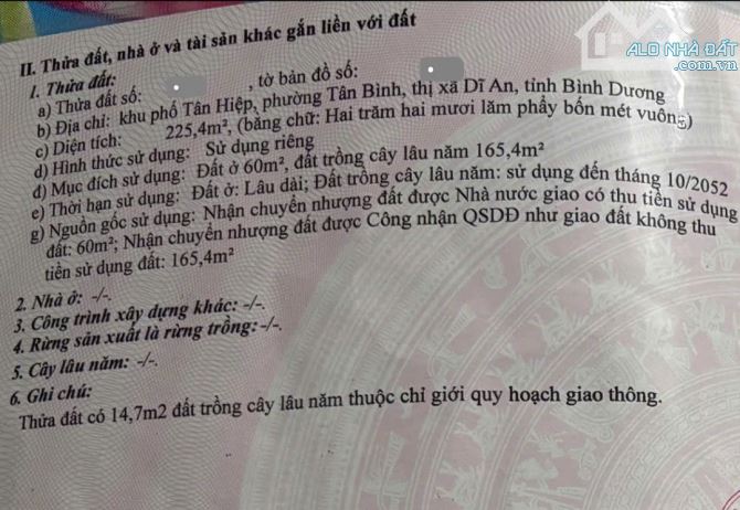 Bán nhà cấp 4 (6.3x35m), hẻm thông Liên Huyện p.Tân Bình gần chợ Phú An - 1