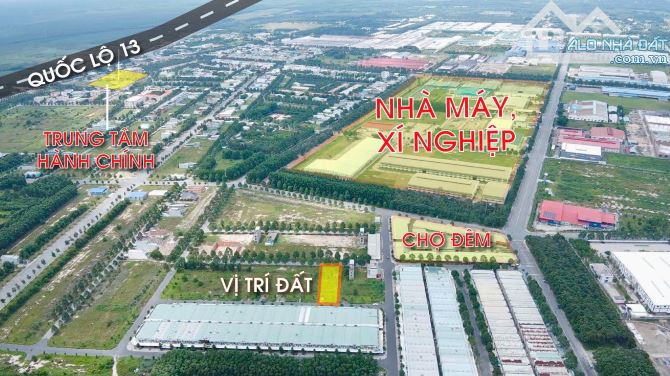 ĐẤT TĐC BECAMEX 150M2 ĐỐI DIỆN CHỢ ĐÊM KCN BÀU BÀNG CÁCH CHỈ 50M - 1