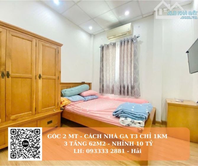 Nhà 2MT đẹp Hoàng Hoa Thám cách T3 chỉ 800m 62m2 chỉ nhình 10 tỷ - 1