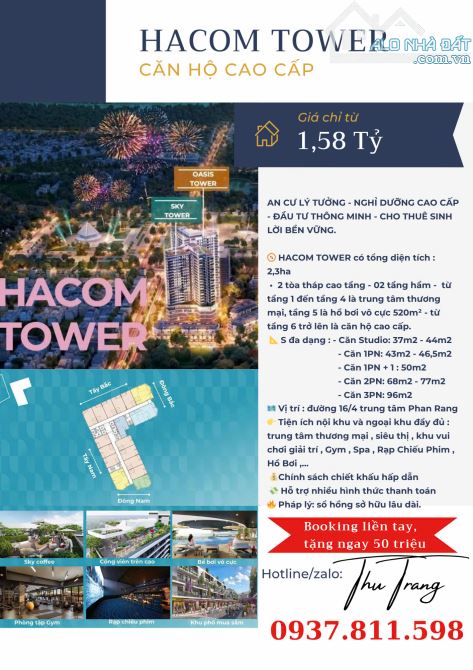 HACOM TOWER Căn Hộ Cao Cấp - Tiêu chuẩn 4* LẦN ĐẦU TIÊN tại Phan Rang - Nam Khánh Hoà - 1