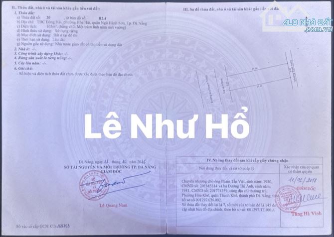 Bán đất đường Lê Như Hổ trục 7m5 gần biển rất đẹp chính chủ - 1