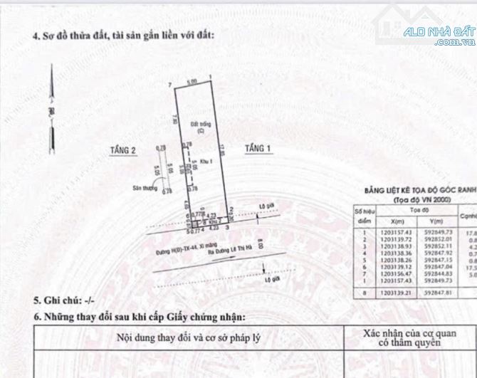 CẦN BÁN ĐẤT 1/ TÂN XUÂN 1D XÃ HÓC MÔN TP HCM 5X19 SHR - 1
