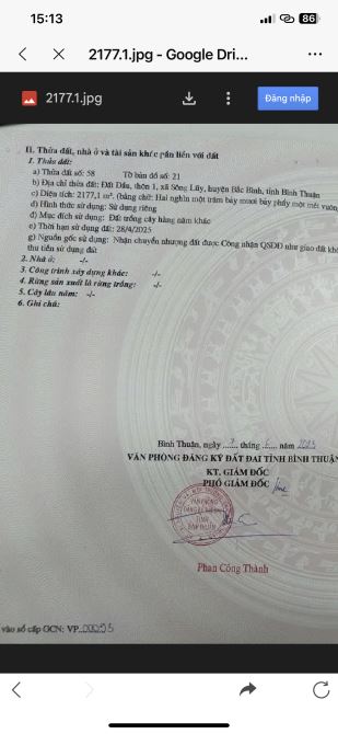 2177m2 chỉ 280 triệu Bán đất vườn xã Sông Luỹ huyện Bắc Bình tỉnh Bình Thuận - 1