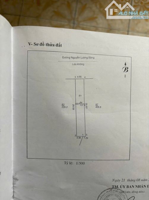 Bán lô đất 137.8m2, mặt tiền 4.65m mặt đường Nguyễn Lương Bằng, TP HD, giá cực hợp lý - 1