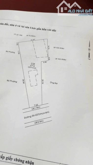LÔ ĐẤT MẶT TIỀN DX037 – PHÚ MỸ   7,63 x 49m = hơn 600m² (nở hậu 21,47m) - 2