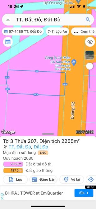MẶT TIỀN TỈNH LỘ 52 - THỊ TRẤN ĐẤT ĐỎ - BRVT ✅ DT 2255M2; ngang 30M x 75M - 2