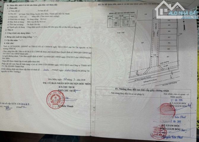 Bán lô đất 80m2 đường Nguyễn Thị Thử, Xuân Thới Thượng Hóc Môn, giá 3,5 tỷ - 3
