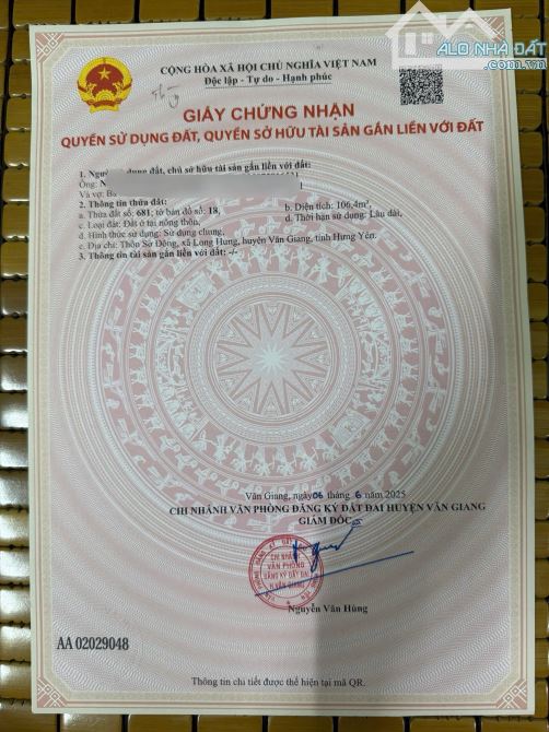 Chính chủ bán lô đất 106,4M² tại Sở Đông - Văn Giang - Hưng Yên. Gần PVF &ĐH Bách Khoa 2 - 3