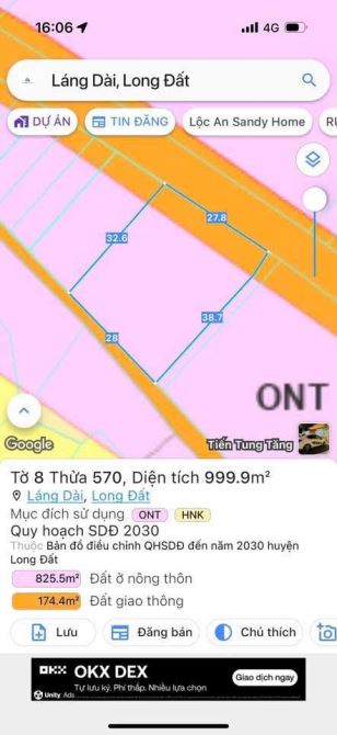 BÁN ĐẤT XÃ ĐẤT ĐỎ - TP HỒ CHÍ MINH; ( Cũ là xã Láng Dài - Huyện Long Đất - BRVT) Dt 1000 - 4