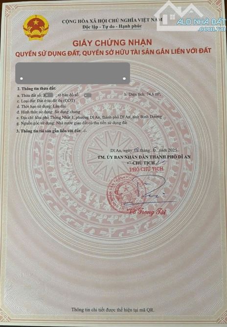 4,1Tỷ TL🔥Bán đất 74,6m2 KDC Mì Hòa Hợp (Ngay Bcons Garden), p.Dĩ An, Tp.Dĩ An - 4