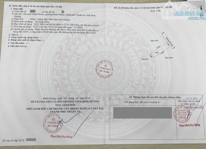 Bán đất gần đường Phan Thanh Giản 50m, P.Bình Nhâm Tp.Thuận An chỉ 2 tỷ 5 TL M7608 - 5