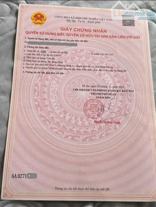 Bán đất trục chính đường D1 KDC, p.Bình An, Tp.Dĩ An chỉ 5,4 tỷ TL M7610 - 6
