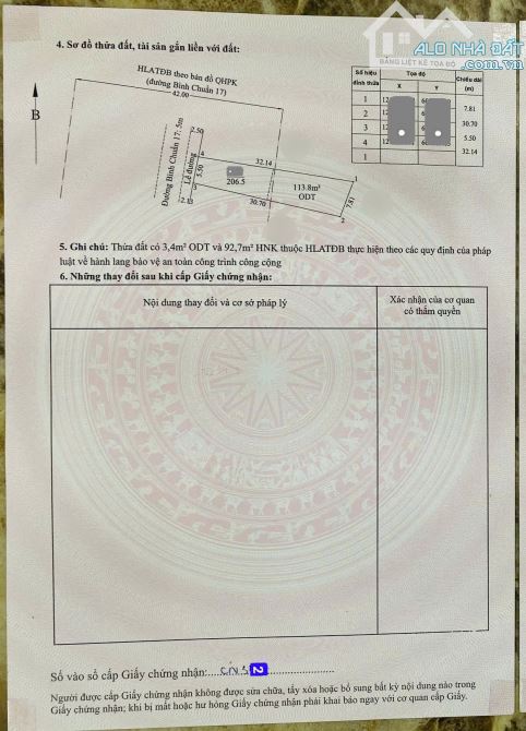 Bán đất MT đường Bình Chuẩn 17, p.Bình Chuẩn, Tp.Thuận An chỉ từ 4,6 tỷ TL M7600 - 7