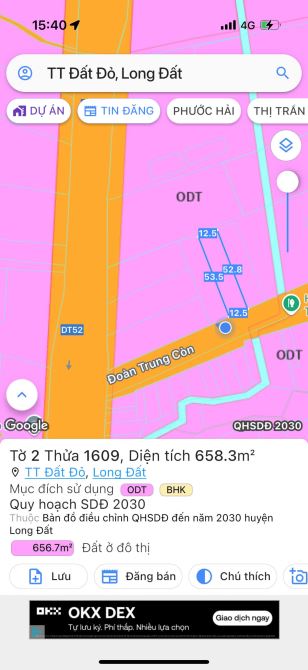 3 LÔ LIÊN KỀ MẶT TIỀN ĐƯỜNG ĐOÀN TRUNG CÒN - THỊ TRẤN ĐẤT ĐỎ- CÁCH TỈNH LỘ 52 CHỈ 50M  🌈D - 7