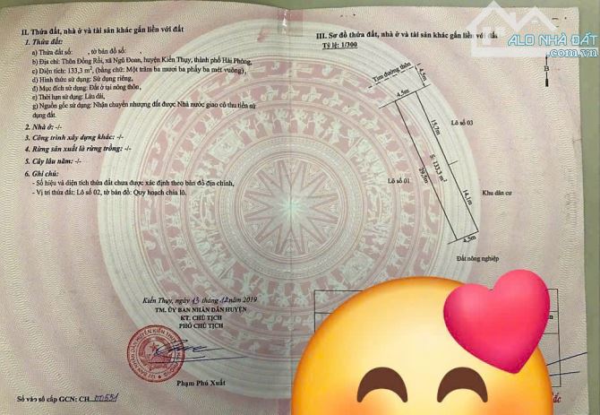 Bán đất Ngũ Đoan - Kiến Thụy - Hải Phòng