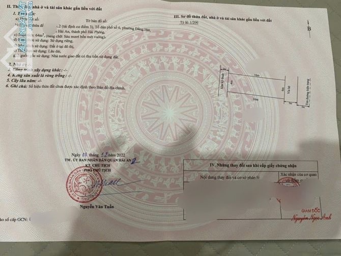 Bán lô đất  64 M TĐC Diểm 3 Mai Trung Thứ Đằng Hải Hải An