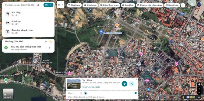 Bán đất mặt tiền đường Lê Hồng Phong nối dài trục 13,5m, khu Lâm Sa - Tu Lễ - Tp.Hội An