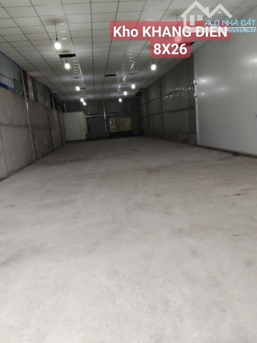 Kho KHANG ĐIỀN, 8×26, có WC, trần phong. Đường oto, không ngập
