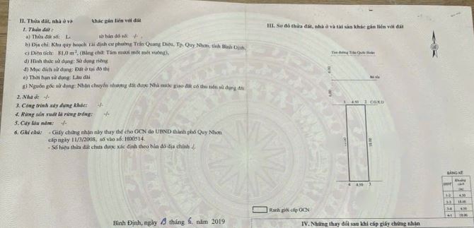 bán lô đất mặt tiền đường trần quốc hoàn DT 81m2 ngang 4,5m giá 3ty750 - 1