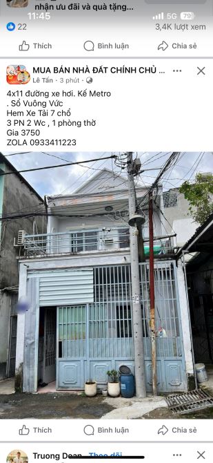 Căn duy nhất KDC Hương Sen, 3 tầng, 93m, ngang 5m, KD buôn bán mọi ngành -giá chỉ 11,1 tỷ - 1